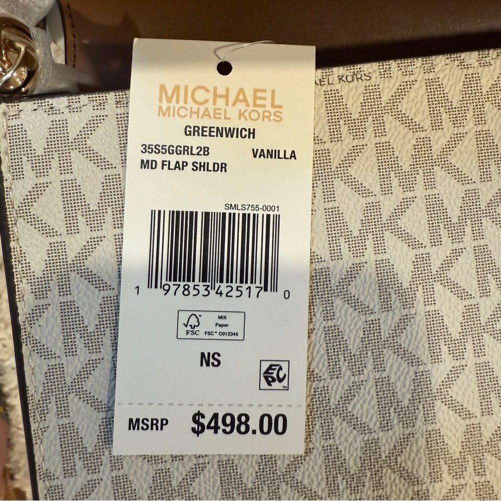 Michael Kors Greenwich Vanilla, Tan, Cream Crossbody and Shoulder Bag - Picture 10 of 10